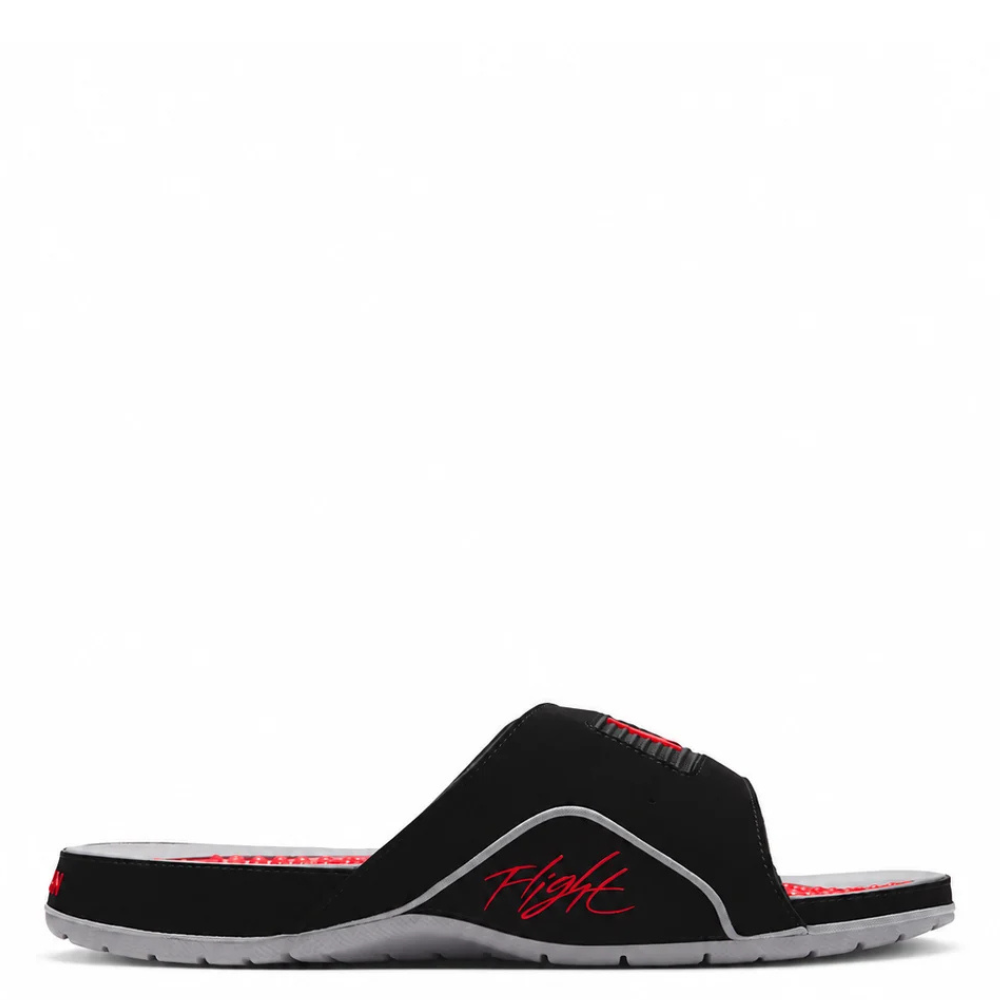Men's Jordan Hydro 4 Retro Slides Black/Cement Grey/Fire Red 532225-005
