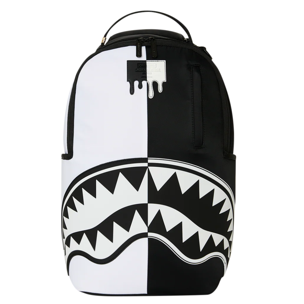 Sprayground Shark Central Black & White Stencil Backpack