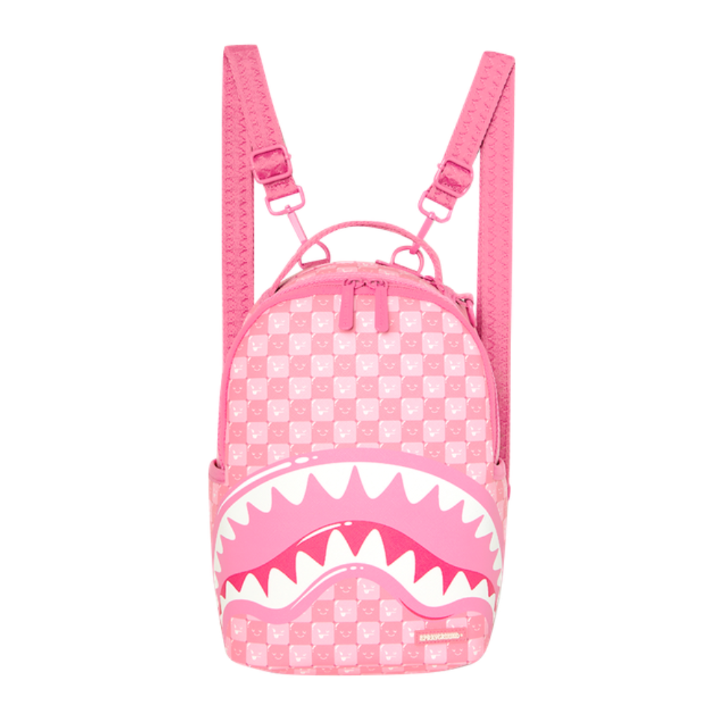 Sprayground Pink New Check Faces Mini Backpack