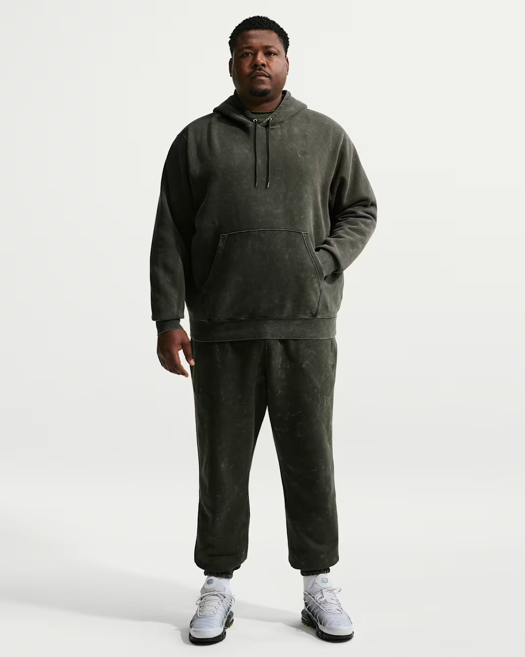 Men's Nike Sportswear Club Washed Fleece Hoodie Sequoia/Sequoia IQ1219-355