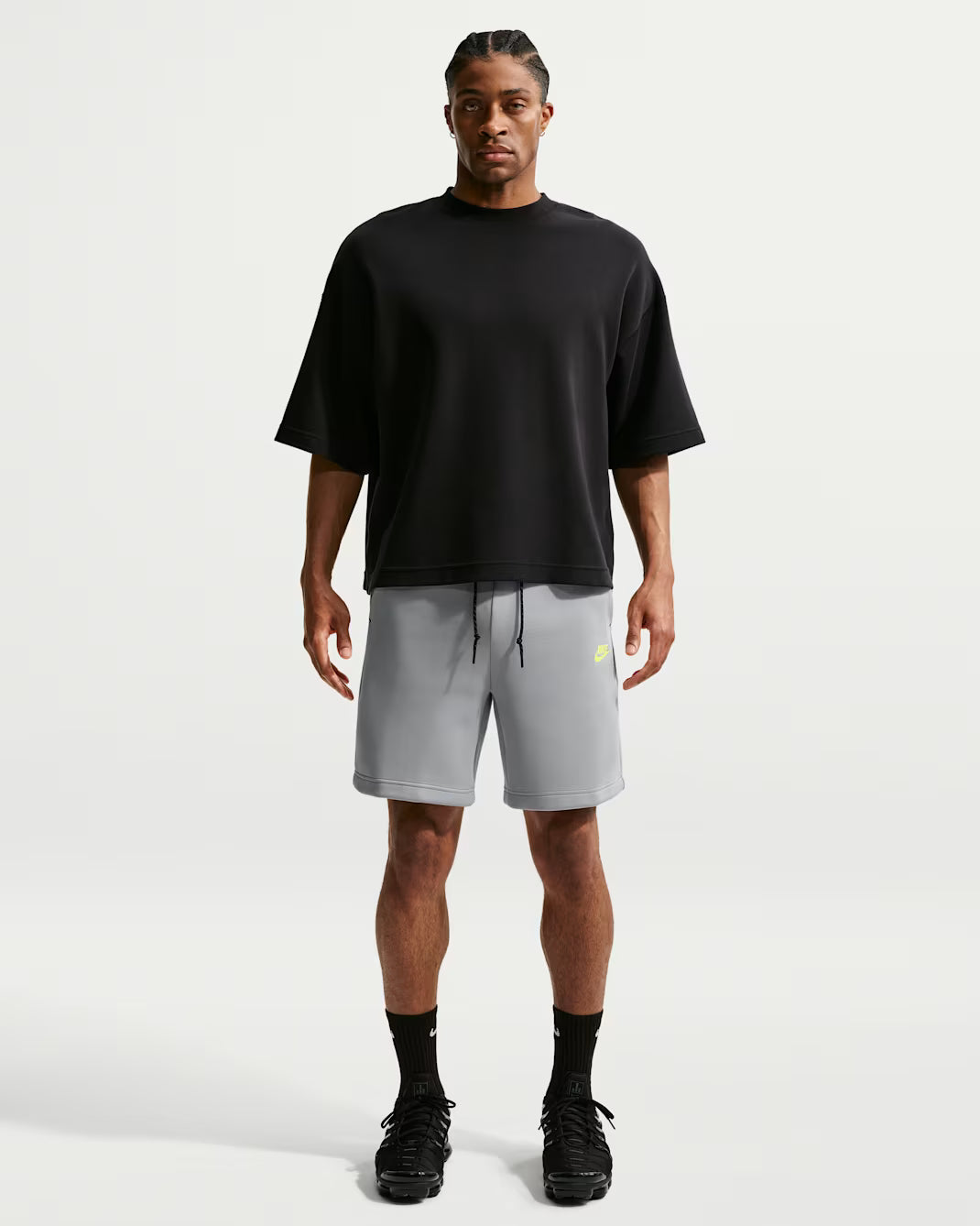 Men's Nike Tech Fleece Shorts Light Smoke Grey/Volt IM0693-077