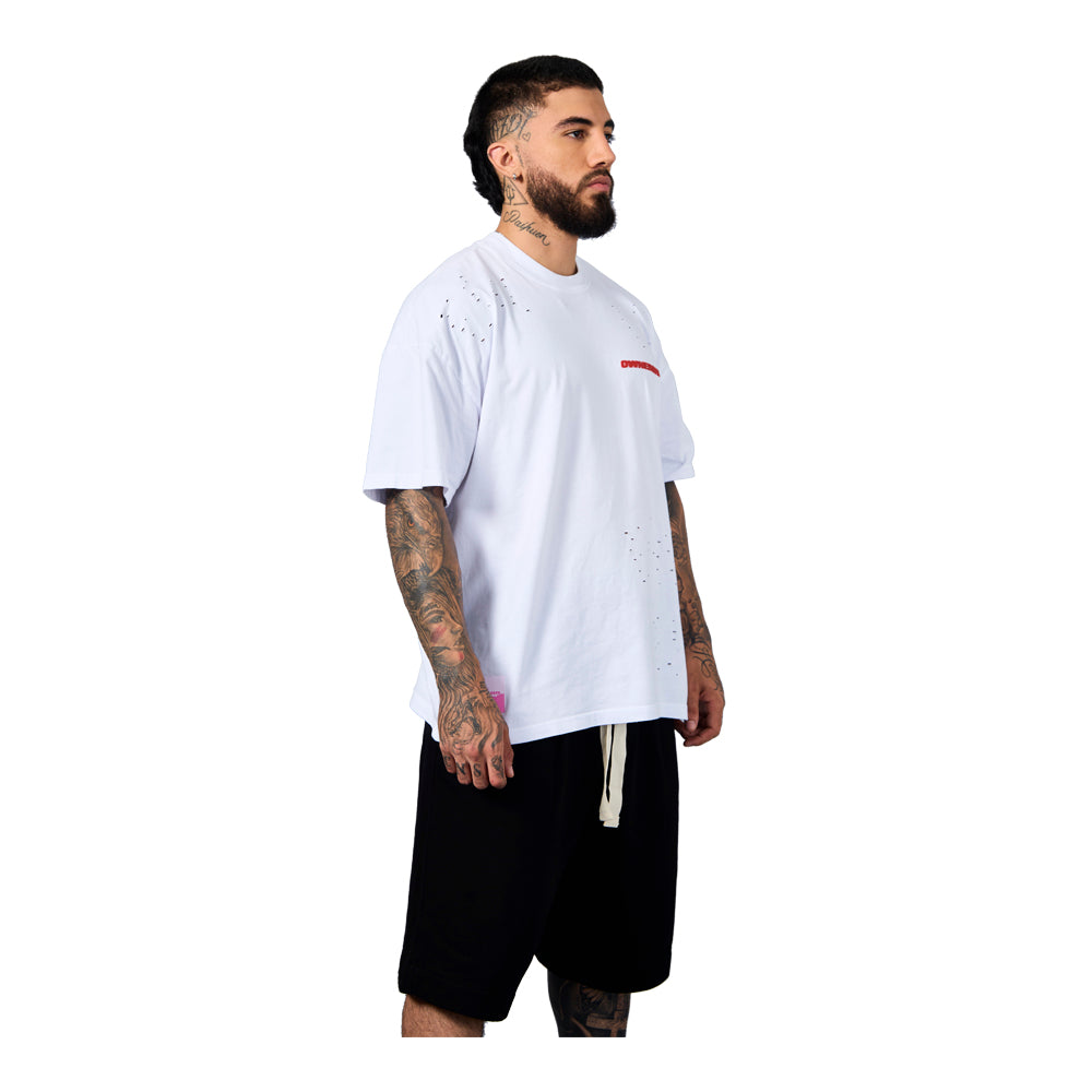 Ownership Men's Solid T-Shirt - White & Red 9