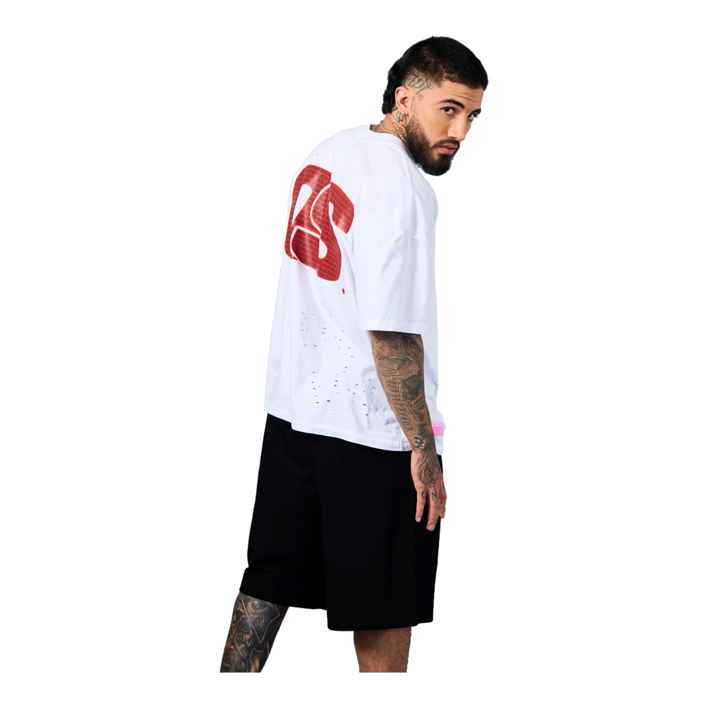 Ownership Men's Solid T-Shirt - White & Red 4