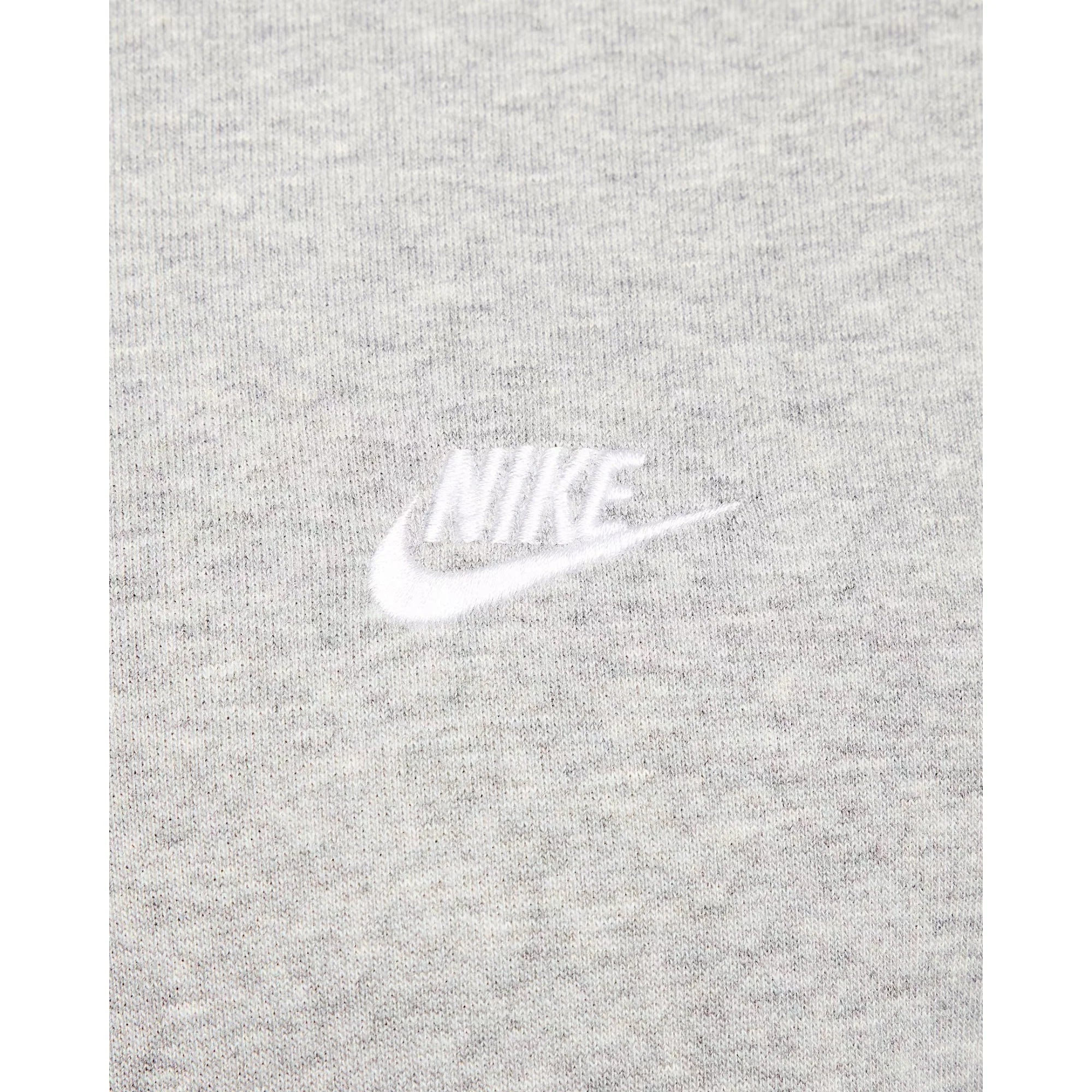 Men's Nike Club Fleece Pullover Hoodie - Dark Grey Heather/Light Smoke Grey/White 7