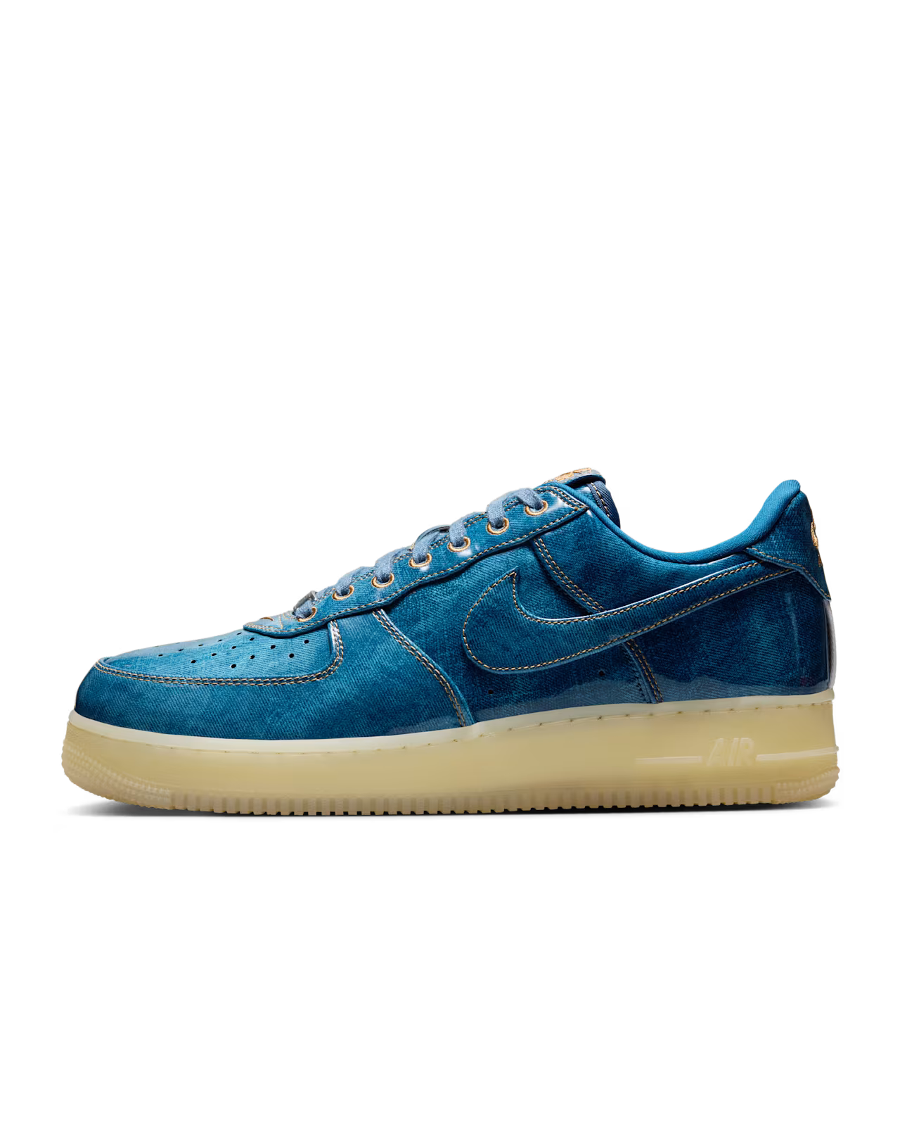 Men's Nike Air Force 1 Patent Denim Coastal Blue/Natural-Flax-Coastal Blue IM5757-400