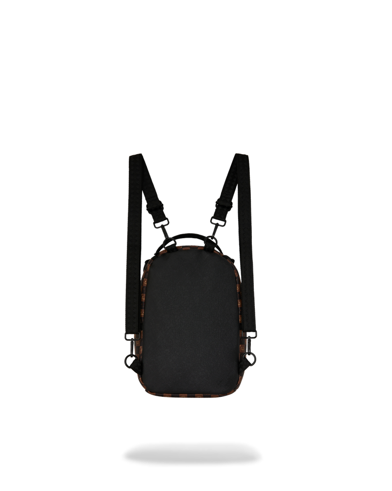 Sprayground Sharks In Paris Wtf Bubble Brown Check Mini Backpack