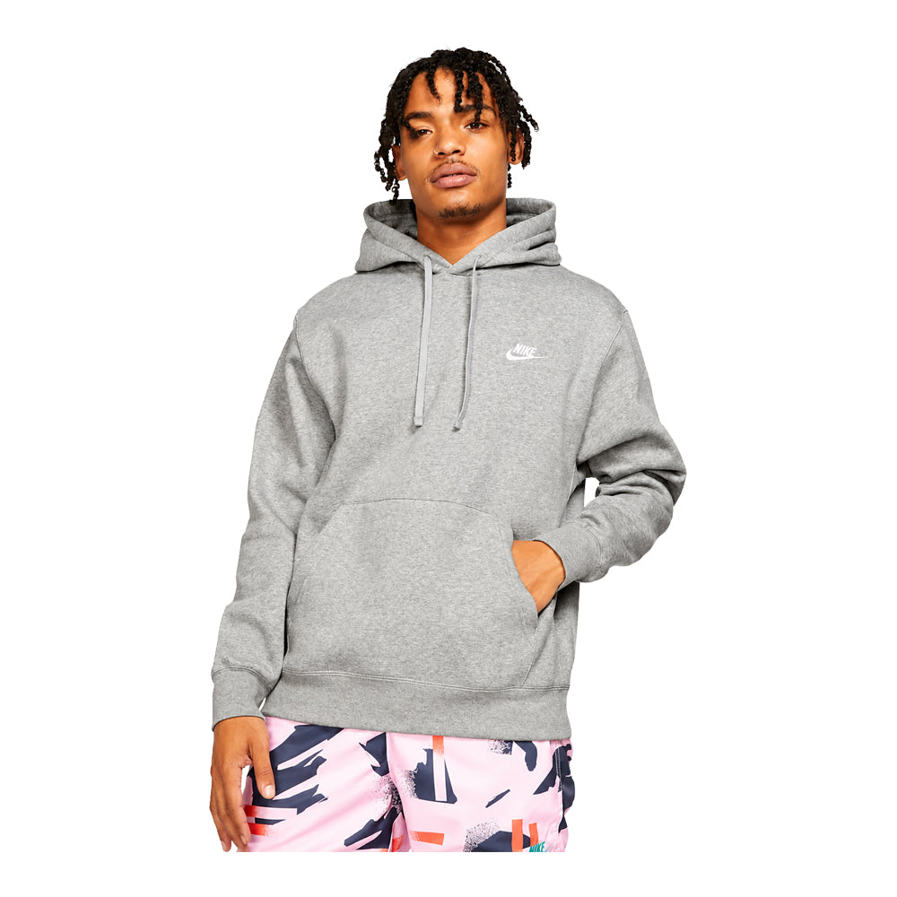 Men's Nike Sportswear Club Fleece Pullover Hoodie Dark Grey Heather/Matte Silver/White BV2654-063