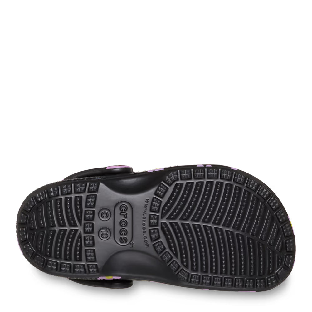 Crocs Toddler Classic Flower Clog - Black 6