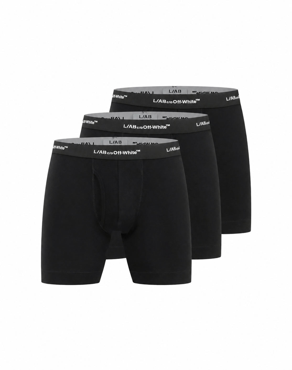Men's Off White L/AB 6 Inch Boxer Briefs 3-Pack Black lab9200058-001