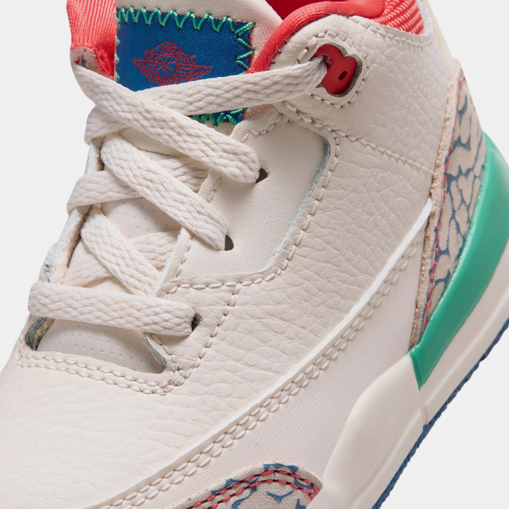Toddler Air Jordan 3 Retro Play Your Way Chalk/Track Red/True Blue/Kinetic Green IO2075-100