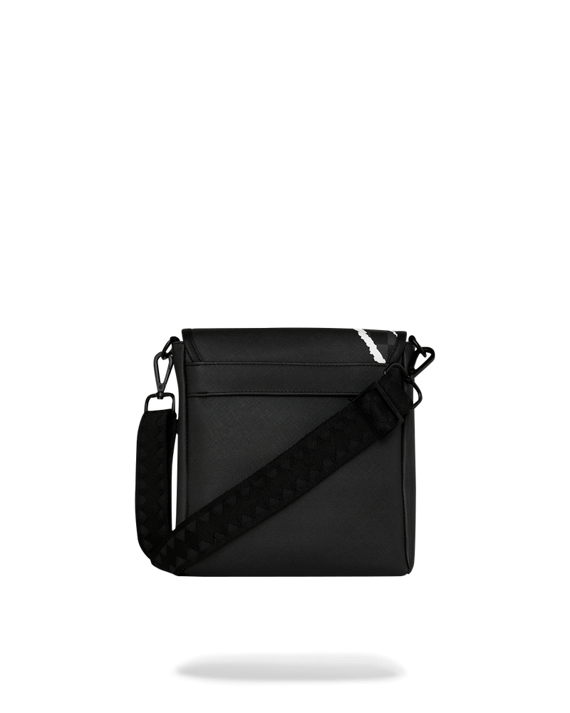 Sprayground Center Rip Revealing Gray Check Messenger Sling