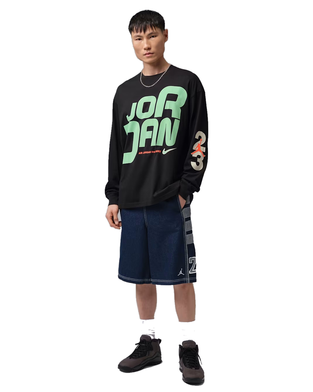 Men's Jordan Flight Long-Sleeve Graphic T-Shirt Black IU1842-010