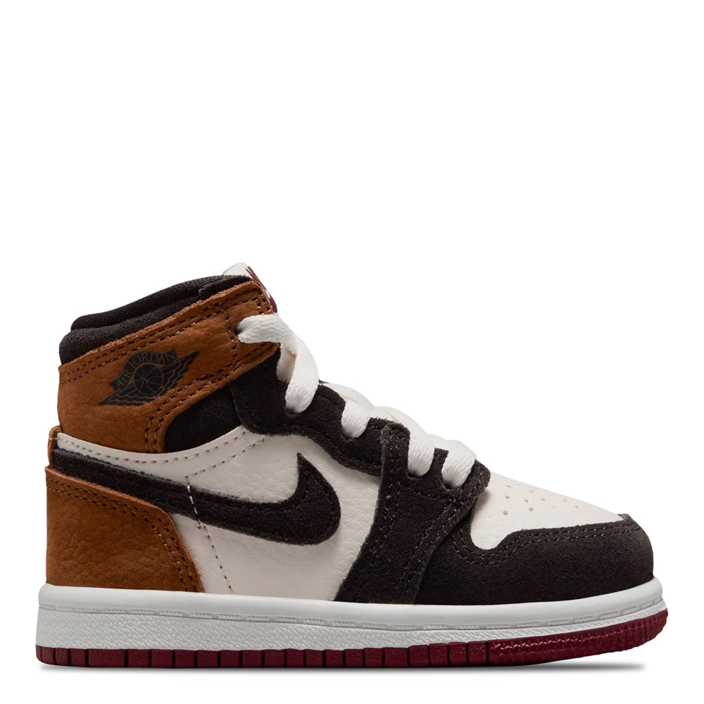 Air Jordan 1 Retro High OG Toddler's Love Letter Shadow Brown/Shadow Brown-Soft Pearl-Light British Tan-Team Red FD1413-201
