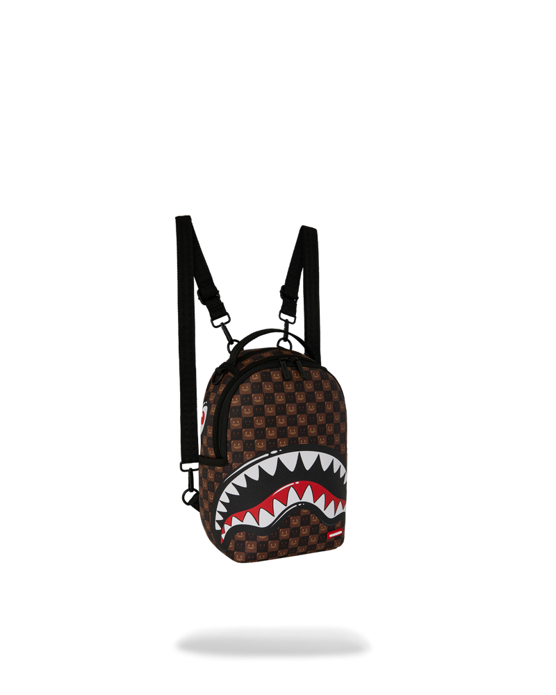 Sprayground Sharks In Paris Wtf Bubble Brown Check Mini Backpack