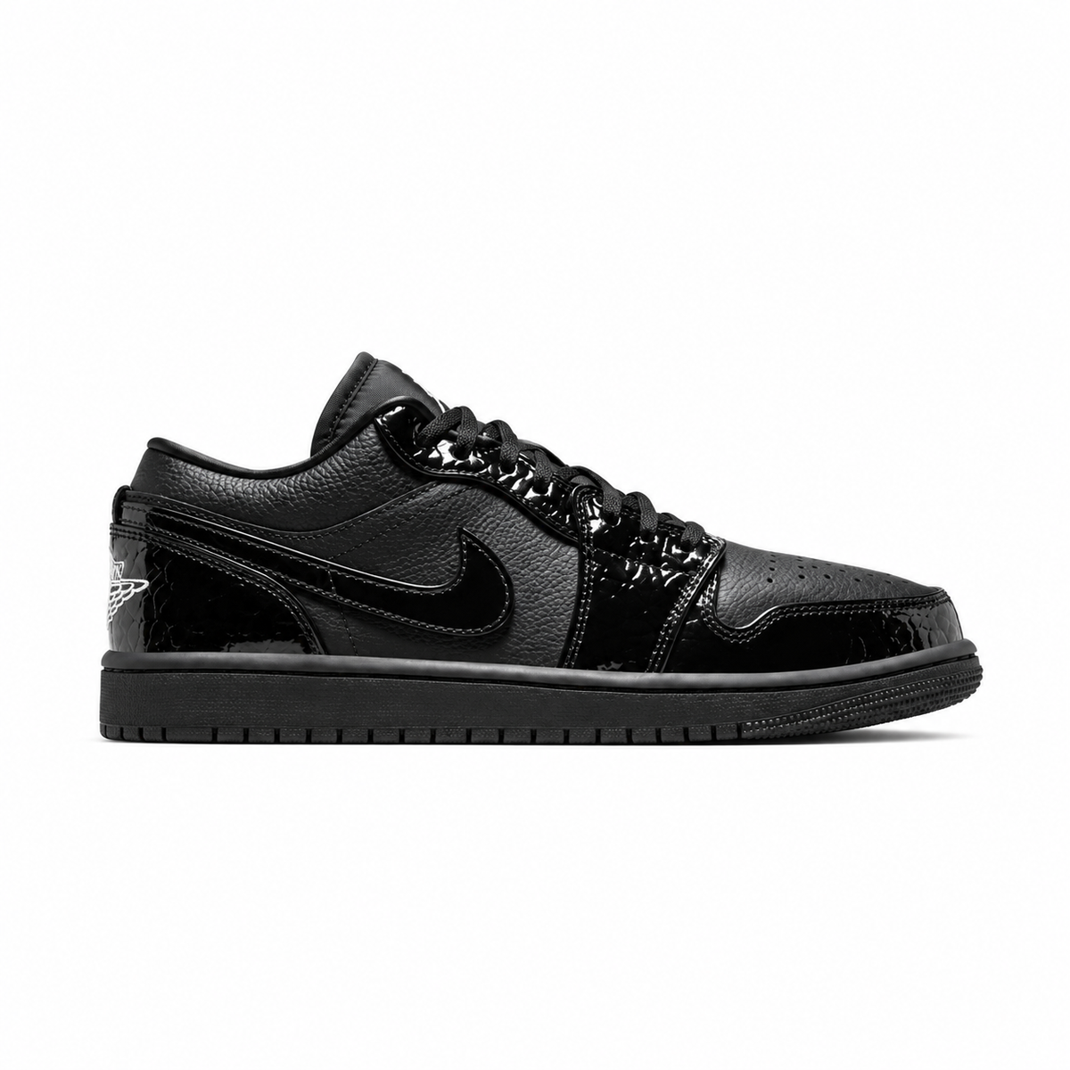 Women's Air Jordan 1 Low SE Patent Elephant Black HJ7743-010