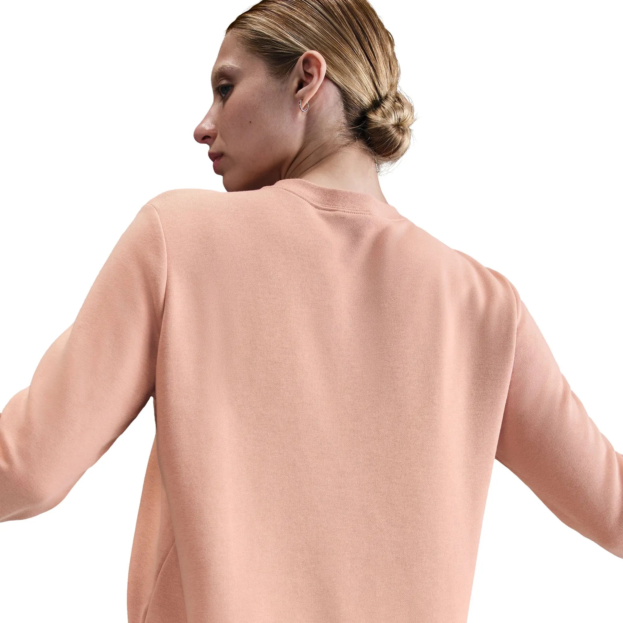 Women's Nike Sportswear Club Fleece Graphic Crew-Neck Sweatshirt - Rose Gold/Sail 4