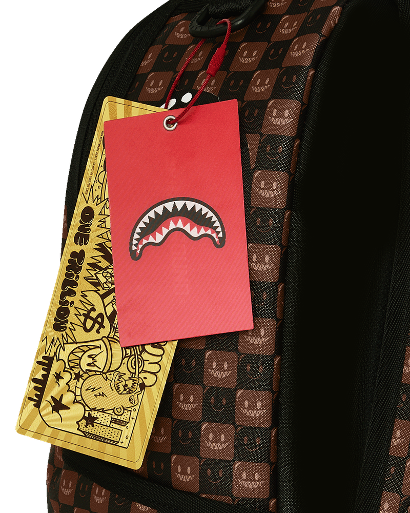 Sprayground Sharks In Paris Wtf Bubble Brown Check Backpack
