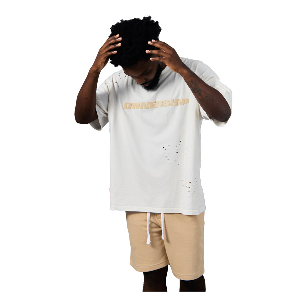 Ownership Men's Solid T-Shirt - Cream & Beige 3