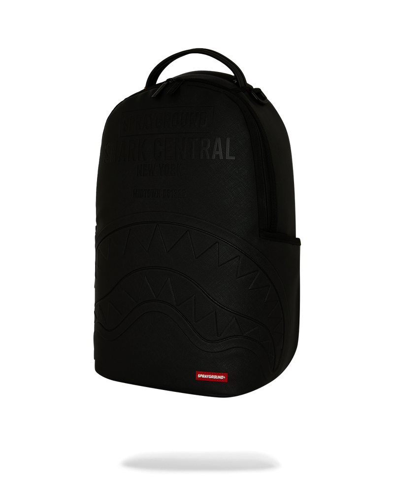 Sprayground Shark Central Embossed Black Nylon Backpack