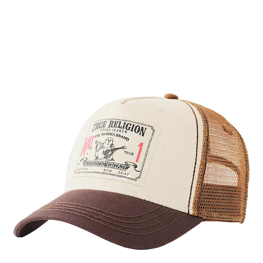 True Religion OG Patch Trucker Hat - Brown 3