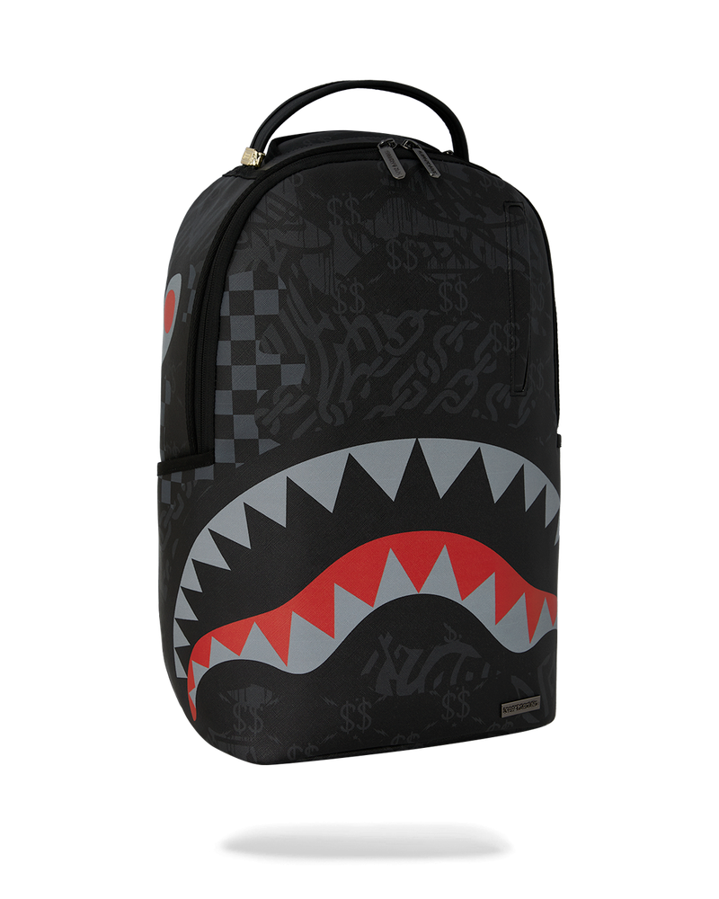 Sprayground 4AM Black & Red Shark Backpack