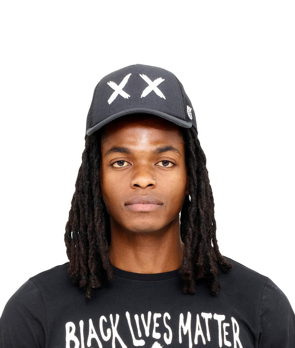 Cult of Individuality XX Logo Curved Visor Trucker Hat Black 621A0-CH24-BKWH