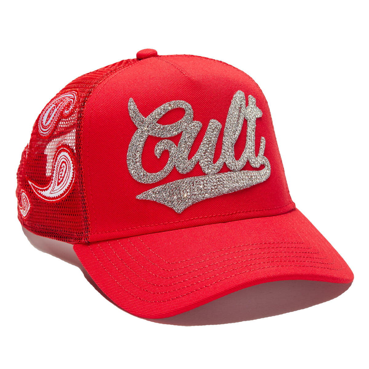 Men's Cult Of Individuality Paisley Trucker Hat Red 624b10-ch73b-red
