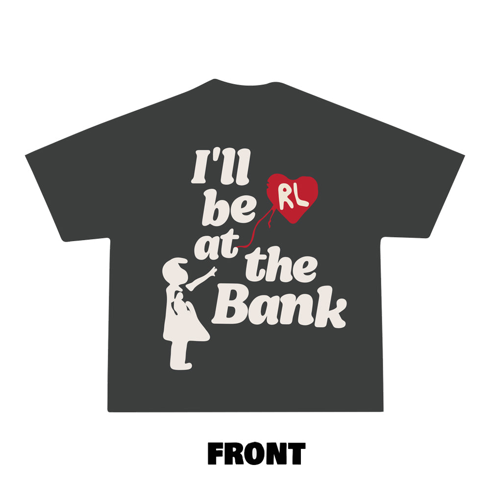 Red Letters Men's I'll Be At The Bank Tee - Black 1