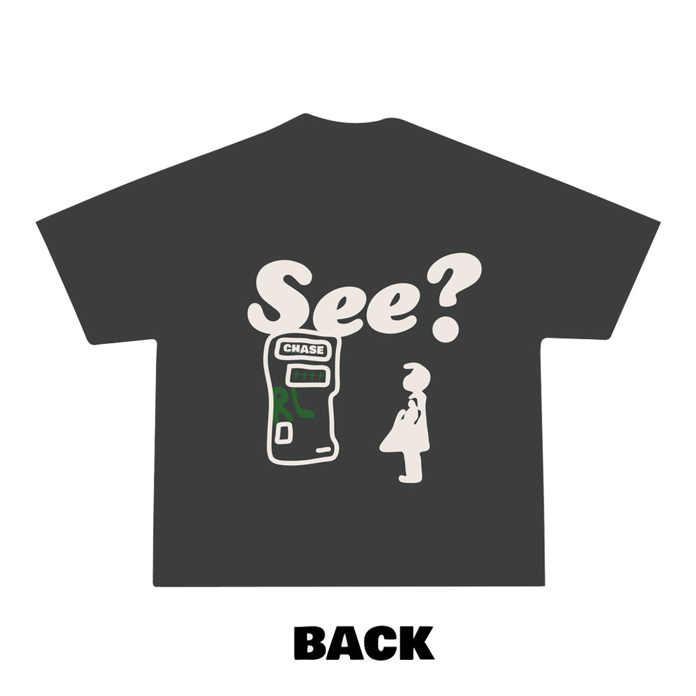 Red Letters Men's I'll Be At The Bank Tee - Black 2