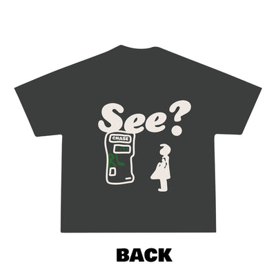 Red Letters Men's I'll Be At The Bank Tee - Black 2