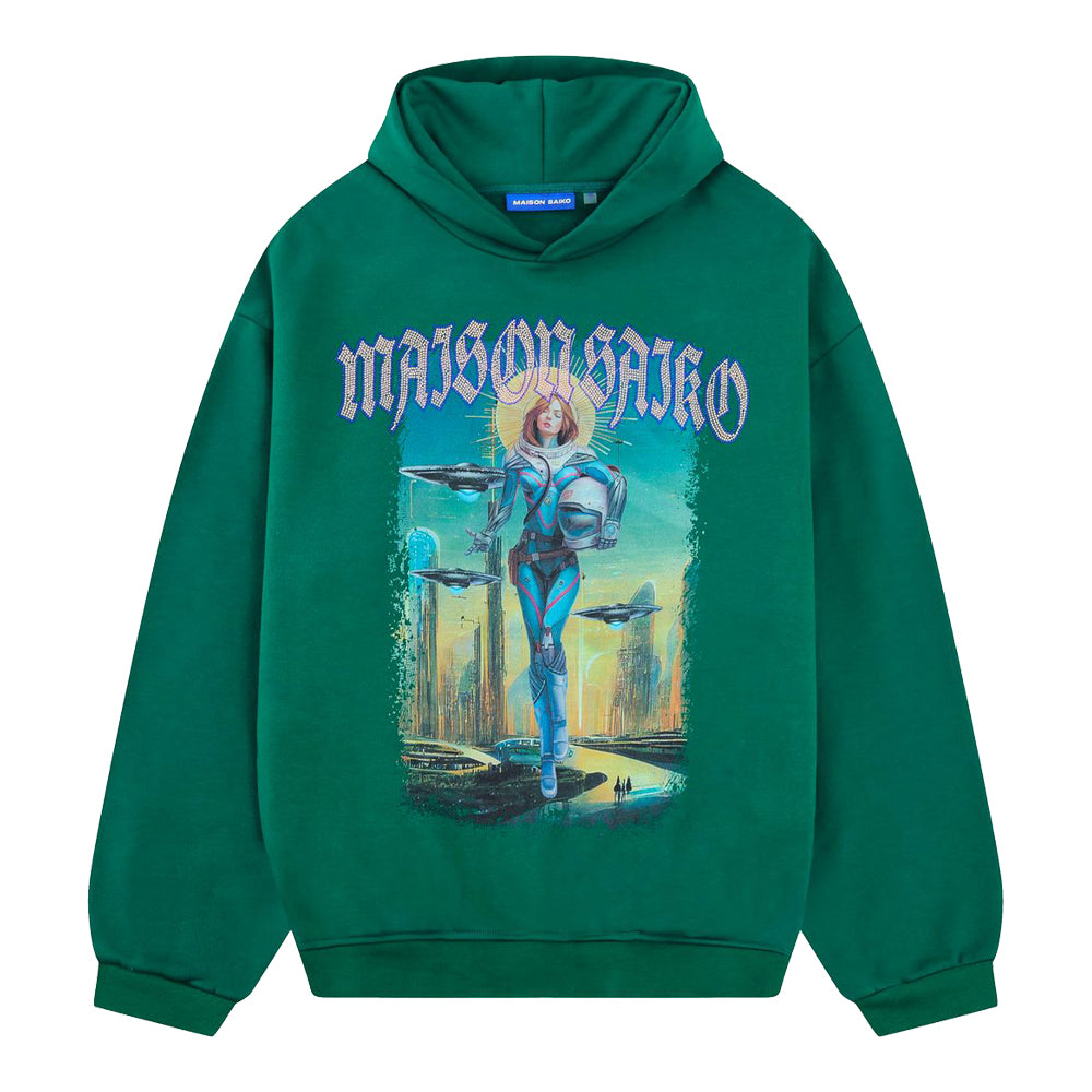 Saiko Men's Redemption Of Eva Hoodie - Green 1
