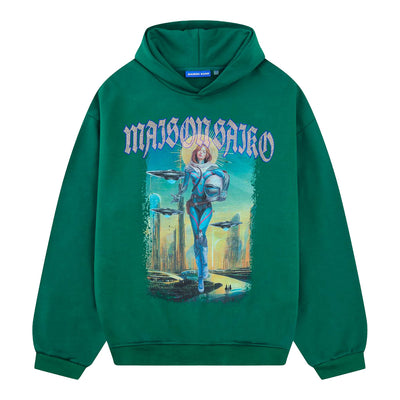 Saiko Men's Redemption Of Eva Hoodie - Green 1