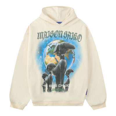 Saiko Men's Guardian Of The Future Hoodie - Cream 1