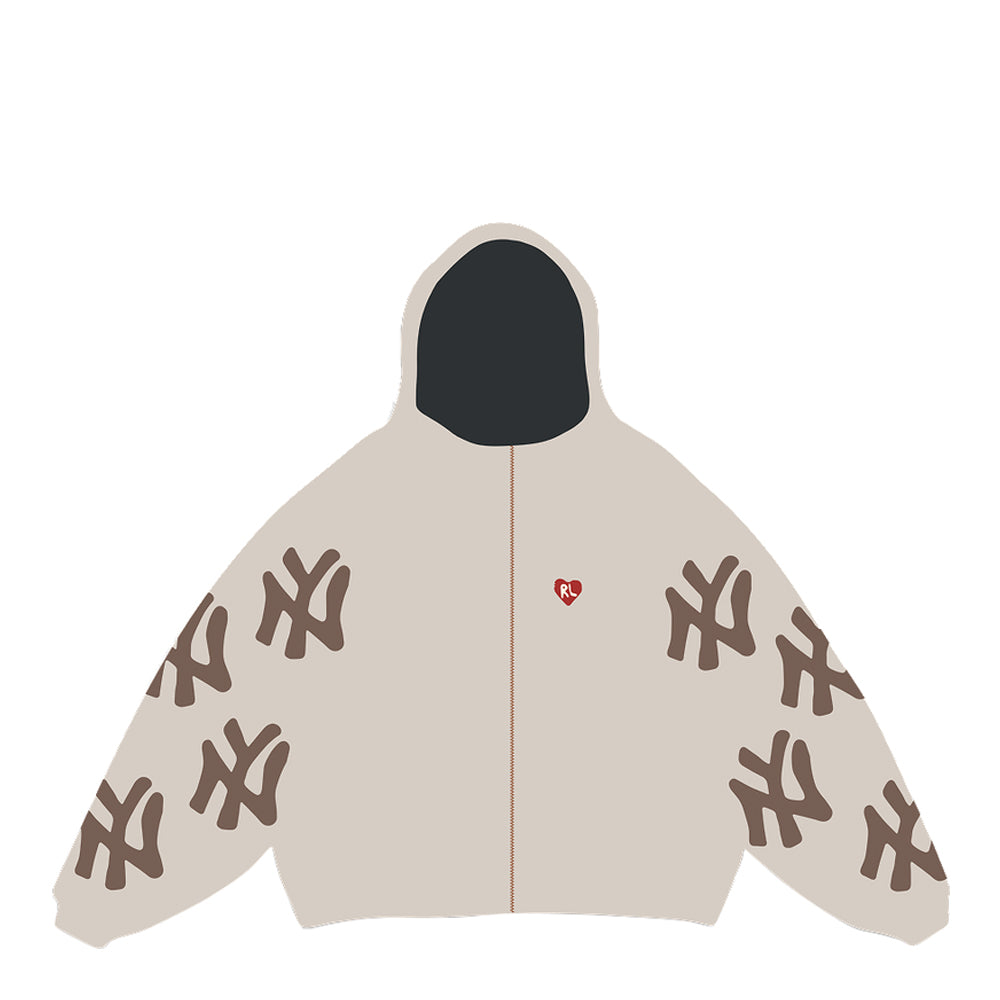 Red Letters Men's Not NY Applique Scattered Hoodie - Oat 1