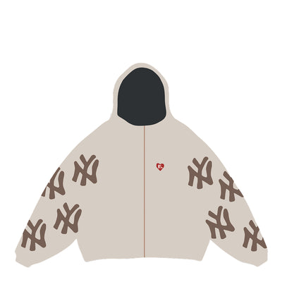 Red Letters Men's Not NY Applique Scattered Hoodie - Oat 1