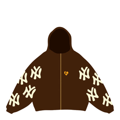 Red Letters Men's Not NY Lovers Scattered Hoodie - Brown 2