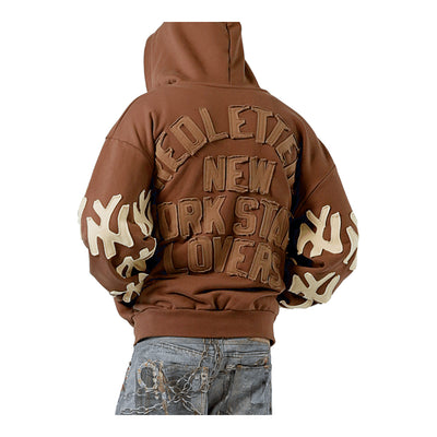 Red Letters Men's Not NY Lovers Scattered Hoodie - Brown 3