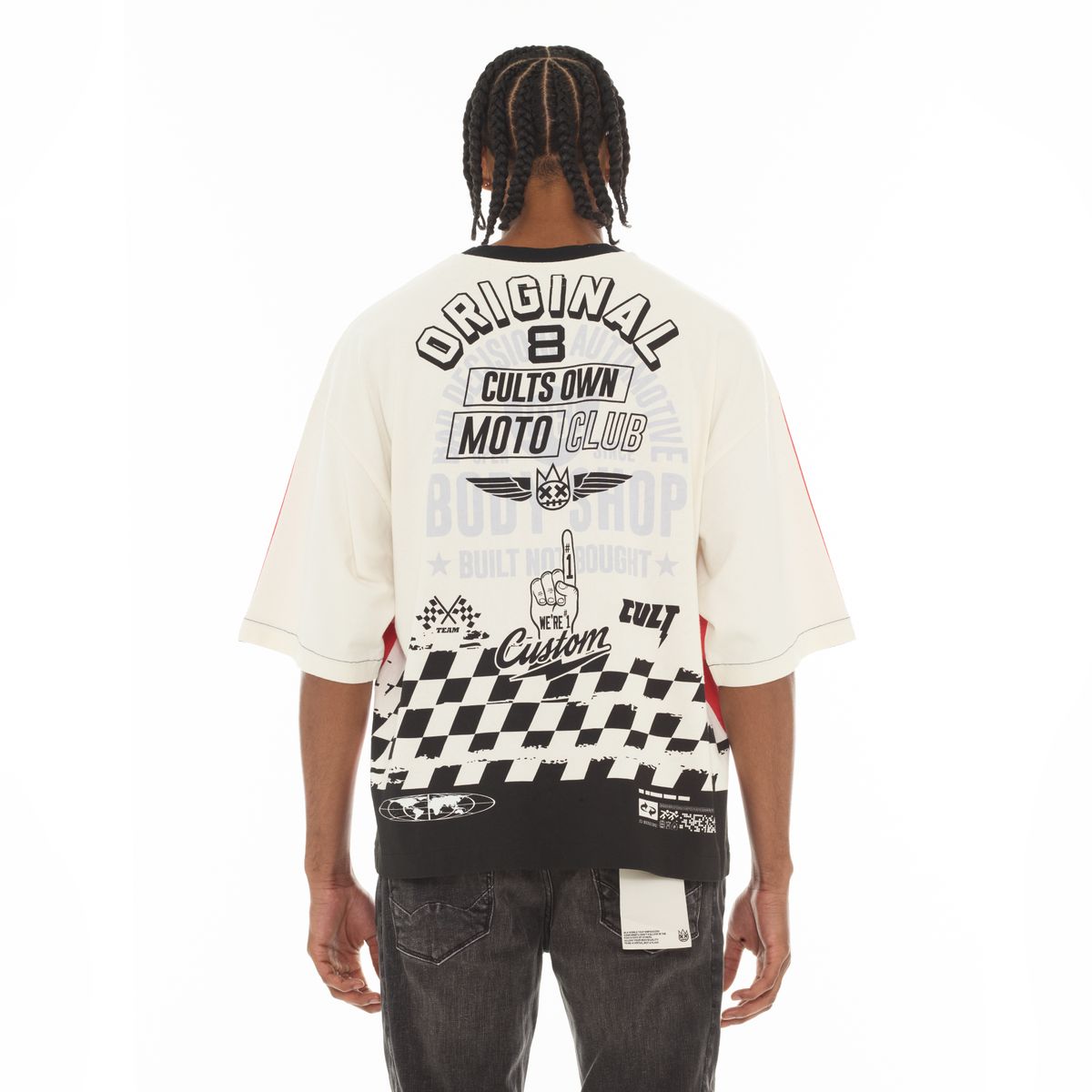 Men's Cult of Individuality Racer T-Shirt White 626a4-k41a-wiwh