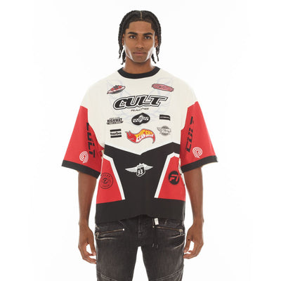 Men's Cult of Individuality Racer T-Shirt White 626a4-k41a-wiwh