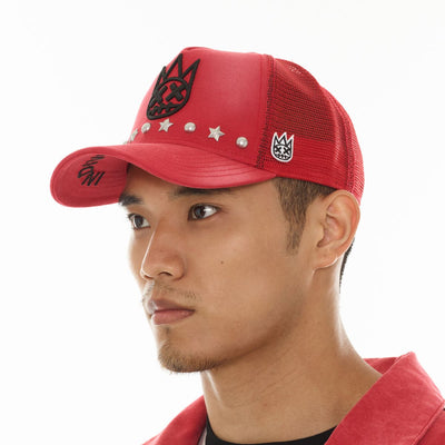 Men's Cult of Individuality Horseman Trucker Hat Red 626ac-ch56a-roco