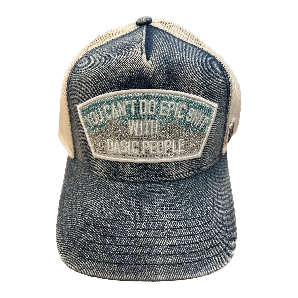 Men's Cult of Individuality Mesh Trucker Hat Blue Epic Crystals 626ac-ch90a-bldn-1