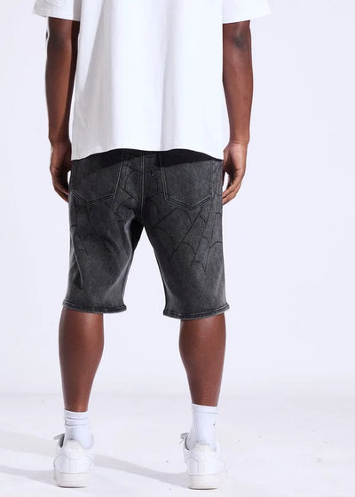 Men's Crysp Denim Shorts Cena Grey Washed cry-sum26-025-gry