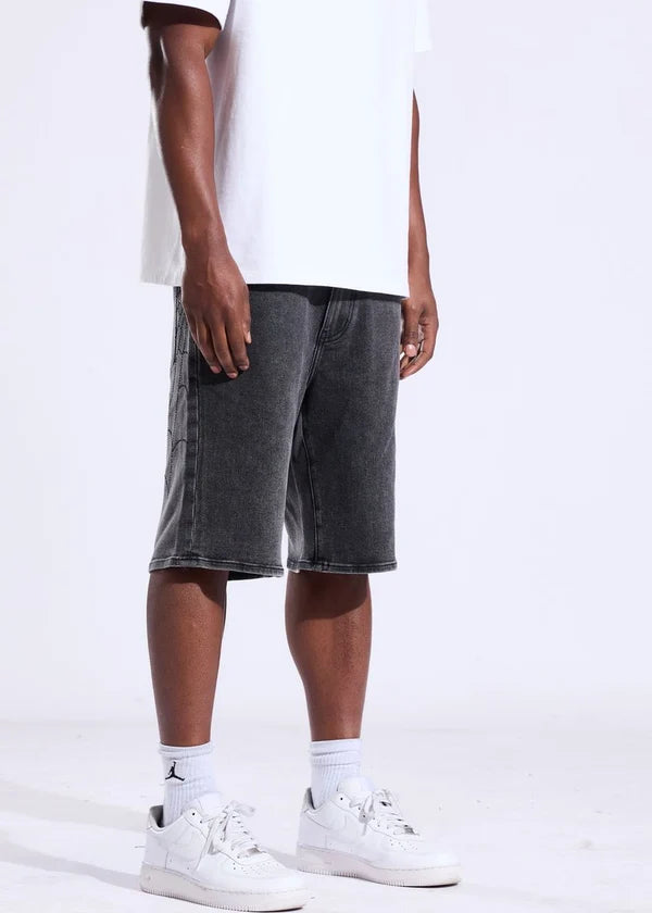Men's Crysp Denim Shorts Cena Grey Washed cry-sum26-025-gry