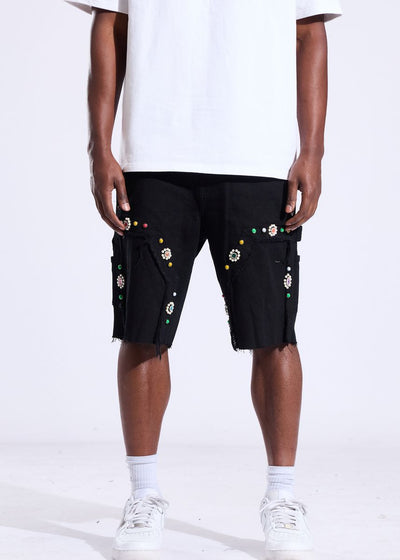Men's Crysp Denim Shorts Black CRY-SUM26-021-JETBK