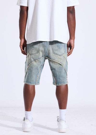 Men's Crysp Denim Rigged Shorts Blue CRY-SUM26-015-BLUE