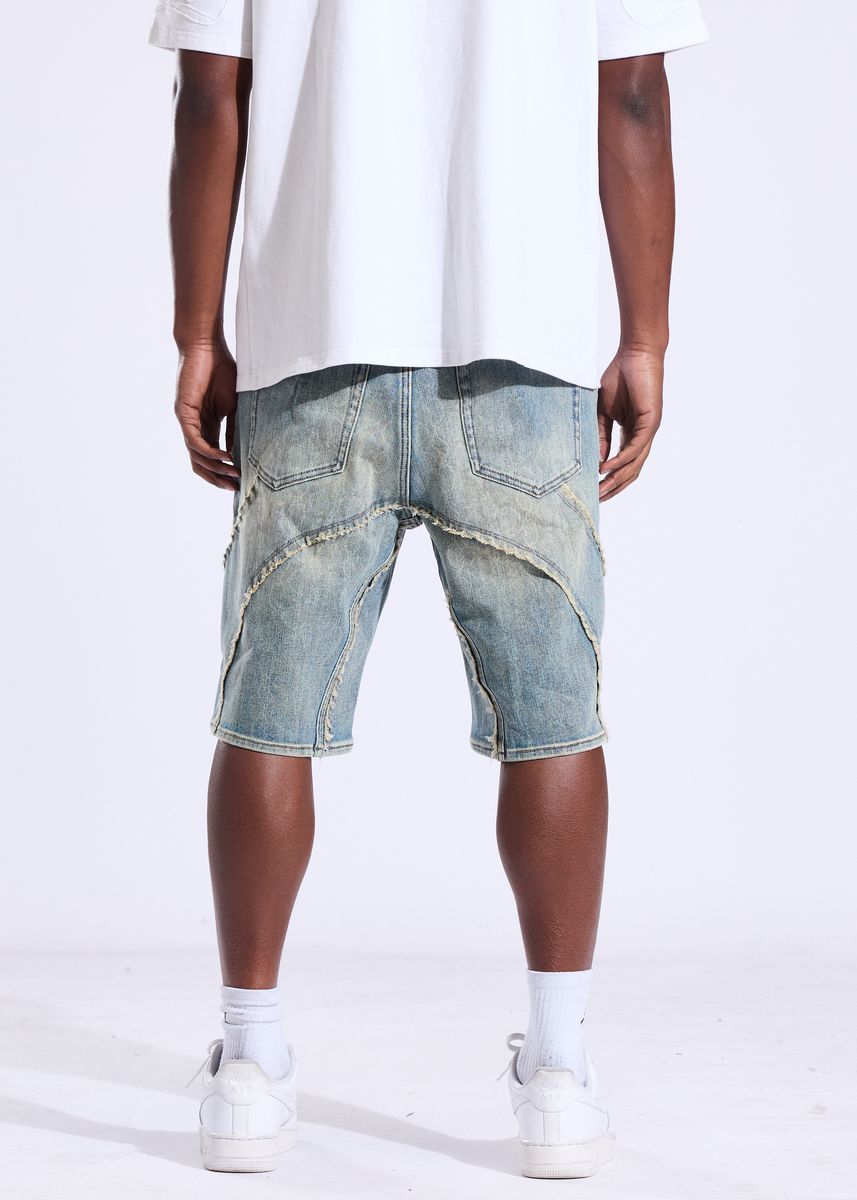 Men's Crysp Denim Rigged Shorts Blue CRY-SUM26-015-BLUE