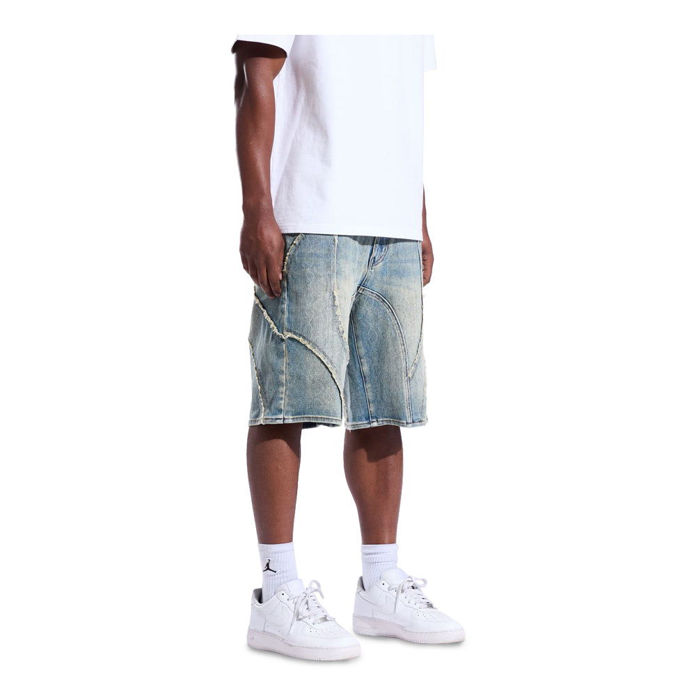 Men's Crysp Denim Rigged Shorts Blue CRY-SUM26-015-BLUE