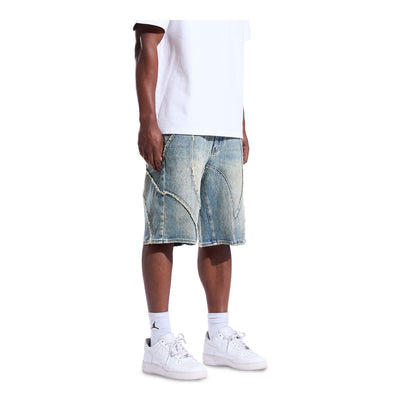Men's Crysp Denim Rigged Shorts Blue CRY-SUM26-015-BLUE