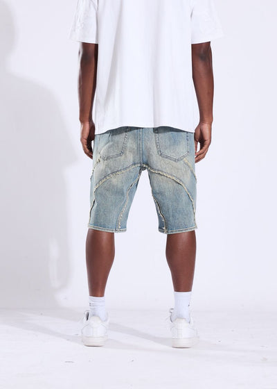 Men's Crysp Denim Rigged Shorts Blue CRY-SUM26-015-BLUE