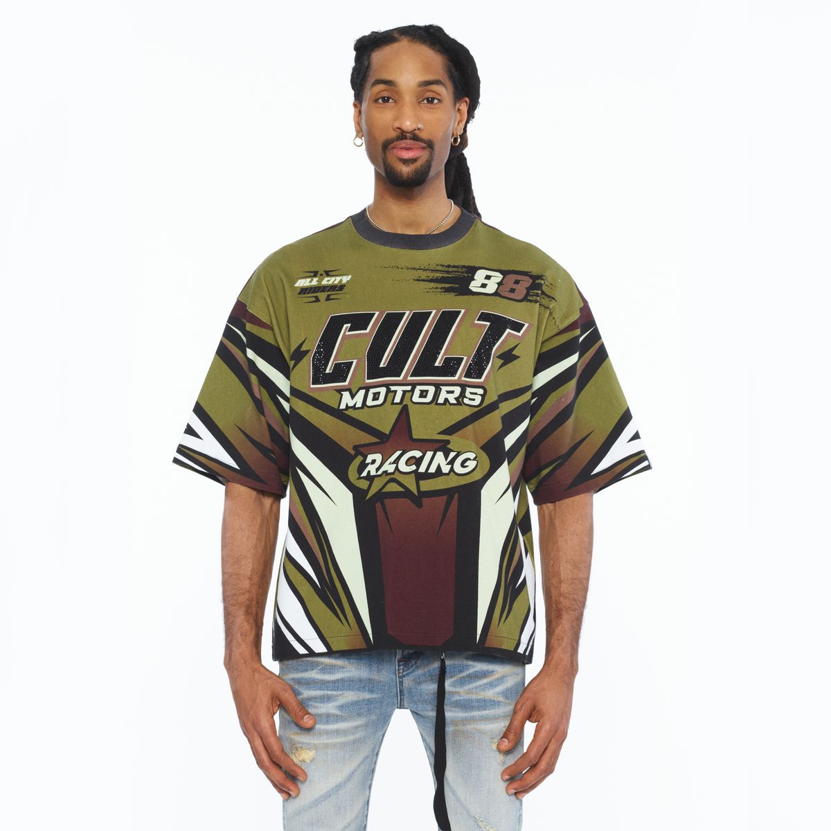 Men's Cult of Individuality Racer T-Shirt Multi 626b7-k47a-mult